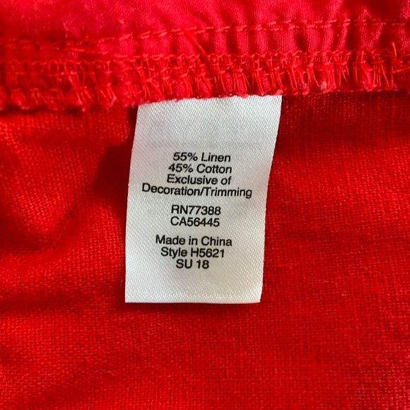 J.Crew Shorts Sz M Red Pom Pom Pull On Pockets Boho Hippie Beach Summer Comfort - Picture 7 of 7